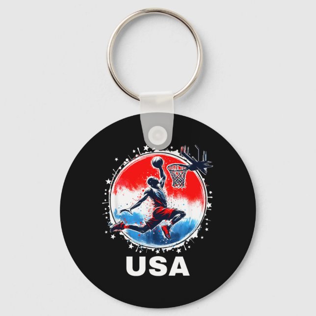 Basball Team Basball Flying Bisonrel Usa Team Key Ring (Front)