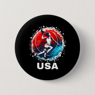Basball Usa Go Usa Team 6 Cm Round Badge