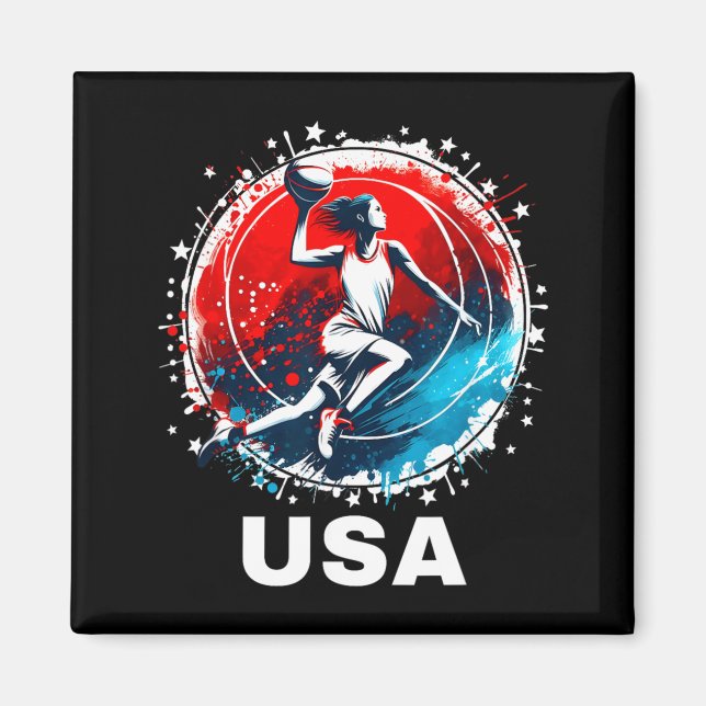 Basball Usa Go Usa Team Magnet (Front)