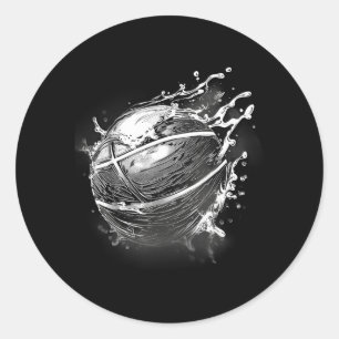 Basball Watercolor Basball Lover Artwork Splash Classic Round Sticker
