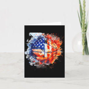 Basball Watercolor Usa Aamerica Basball Hoop Card
