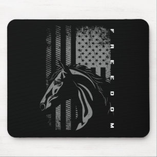 Basbo Uni-kids Black Flag Print - Horseback Riding Mouse Mat