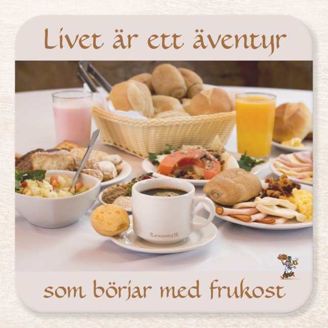 Base — Breakfast Square Paper Coaster (Front)