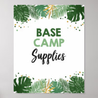 Base Camp Supplies Tropical Safari Birthday Sign