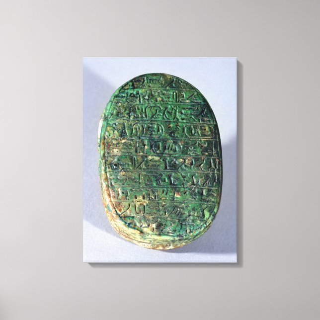 Base of a marriage scarab of Amenhotep III Canvas Print (Front)
