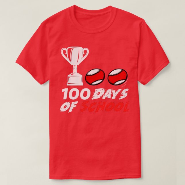 Baseball 00 Days Of School Happy 00th Day Teacher  T-Shirt (Design Front)