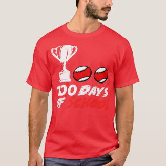Baseball 00 Days Of School Happy 00th Day Teacher  T-Shirt