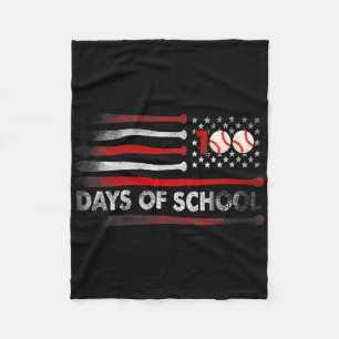 Baseball 100 Days Of School Baseball 100th Day Tea Fleece Blanket