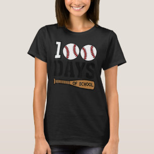 Baseball 100 Days of School Happy 100th Day Teache T-Shirt
