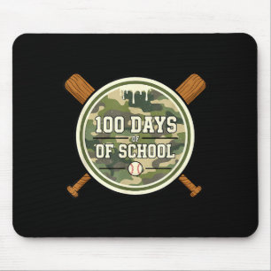Baseball 100th Day Of School Camouflage Mouse Mat