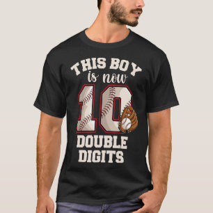 Baseball 10 Year Old Birthday Boy Shirt, Double Di T-Shirt