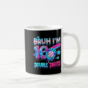 Baseball 10 Year Old Birthday Ice Cream Drip Coffee Mug