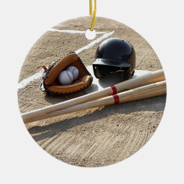 Baseball 11 ceramic tree decoration (Front)