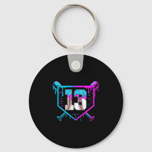 Baseball 13th Birthday Ice Cream Drip 13 Year Old Key Ring