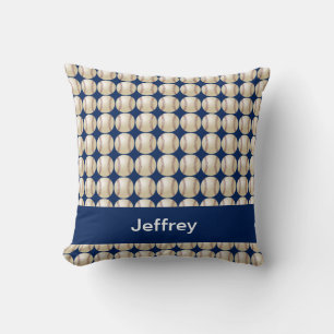 Baseball 16" Square Pillow, Blue Personalised Cushion