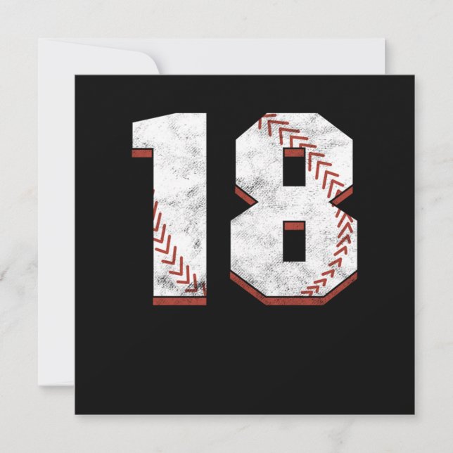 Baseball 18 th Birthday Celebration Sports Gift Invitation (Front)