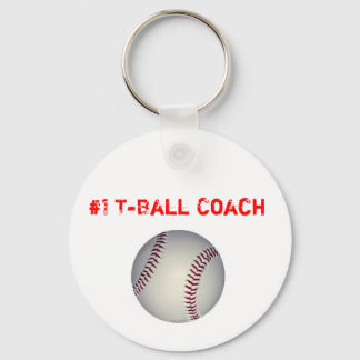 baseball, #1 T-Ball Coach Key Ring
