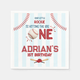Baseball 1st birthday boy  napkin