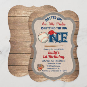 Baseball 1st Birthday Invitation