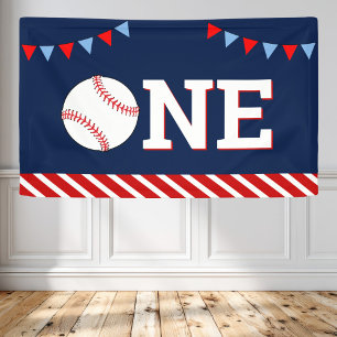 Baseball 1st Birthday Party Banner