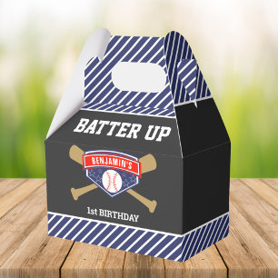 Baseball 1st Birthday Party Favour Box