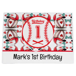 Baseball  1st Birthday Party  Large Gift Bag