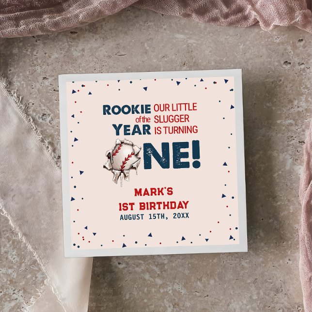 Baseball 1st Birthday Party Napkins (Creator Uploaded)