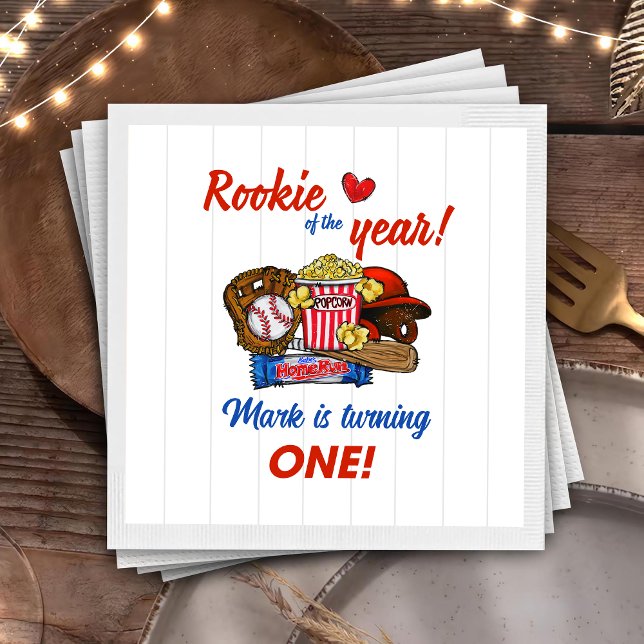 Baseball 1st Birthday Party Napkins (Creator Uploaded)