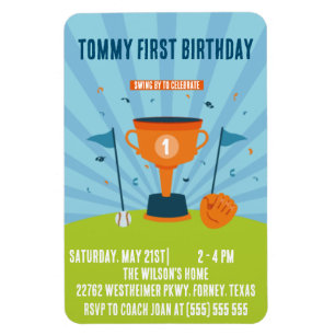 Baseball 1st birthday Sports Theme Magnet