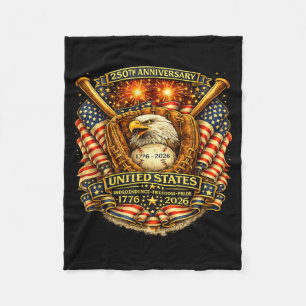 Baseball 250 Years 1776-2026 250th Birthday 4th Fleece Blanket