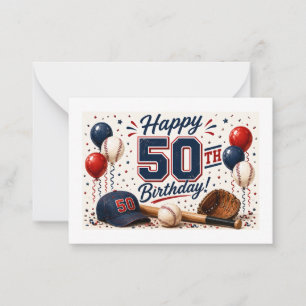 Baseball 50th Birthday  Card