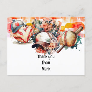 Baseball  50th Birthday Party thank you  Postcard