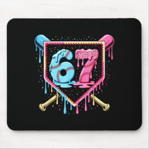 Baseball 67 Ice Cream Drip Funny Six Seven Meme Bo Mouse Mat
