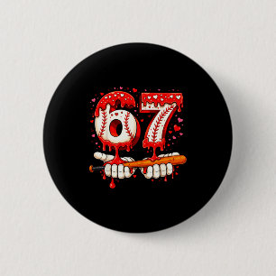 Baseball 67 Ice Cream Drip Six Seven Boys Fun Meme 6 Cm Round Badge