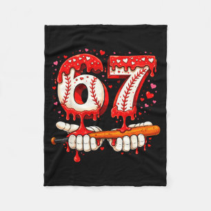 Baseball 67 Ice Cream Drip Six Seven Boys Fun Meme Fleece Blanket