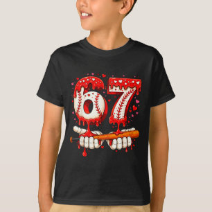 Baseball 67 Ice Cream Drip Six Seven Boys Fun Meme T-Shirt