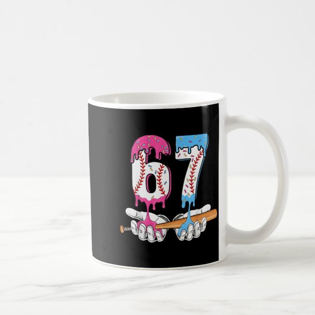 Baseball 67 Ice Cream Drip Six Seven Boys Funny Me Coffee Mug (Right)