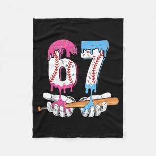 Baseball 67 Ice Cream Drip Six Seven Boys Funny Me Fleece Blanket