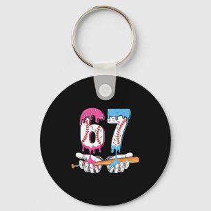 Baseball 67 Ice Cream Drip Six Seven Boys Funny Me Key Ring