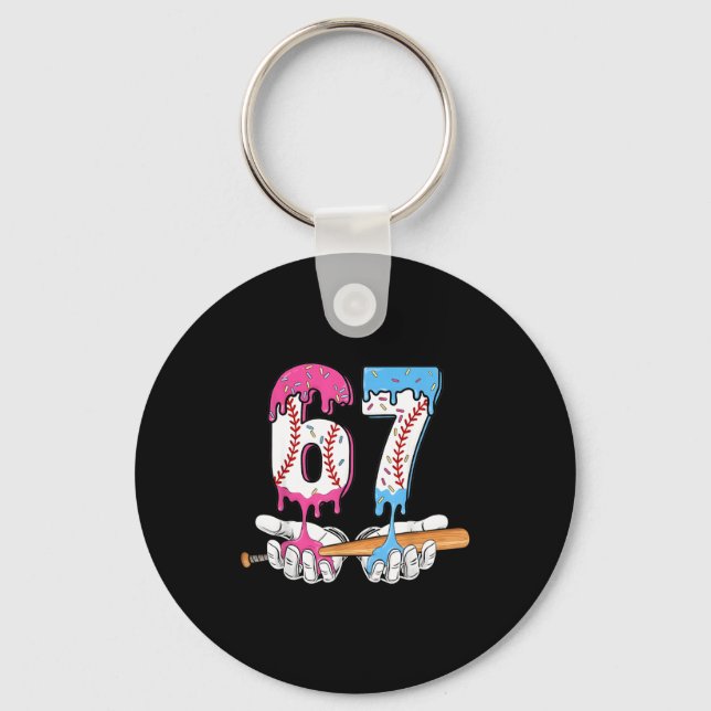 Baseball 67 Ice Cream Drip Six Seven Boys Funny Me Key Ring (Front)