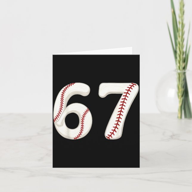 Baseball 67 Number Funny Six Seven Gen Alpha Meme  Card (Front)