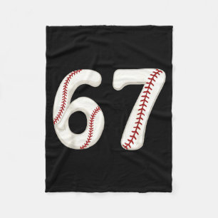 Baseball 67 Number Funny Six Seven Gen Alpha Meme  Fleece Blanket