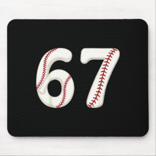 Baseball 67 Number Funny Six Seven Gen Alpha Meme  Mouse Mat