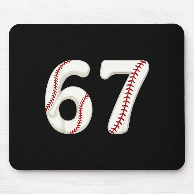 Baseball 67 Number Funny Six Seven Gen Alpha Meme  Mouse Mat (Front)