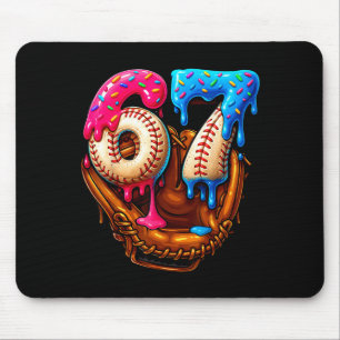 Baseball 67 Six Seven Funny 6 7 Meme Gen Alpha Mem Mouse Mat
