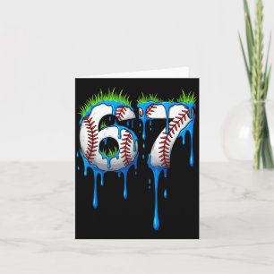 Baseball 67 Six Seven Funny Gen Alpha Meme Blue Dr Card