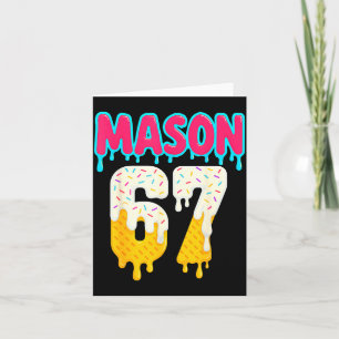 Baseball 6 7 Ice Cream Drip Number 67 Funny Six Se Card