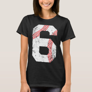 Baseball 6 Jersey Number T Shirt
