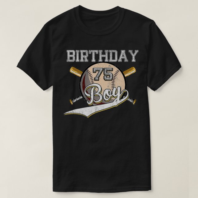 Baseball 75th Birthday Party 75 Years Old Baseball T-Shirt (Design Front)