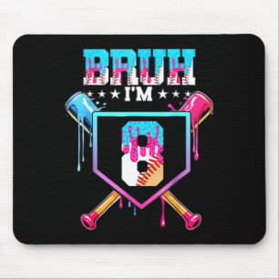 Baseball 8 Year Old Ice Cream Drip 8th Birthday Bo Mouse Mat